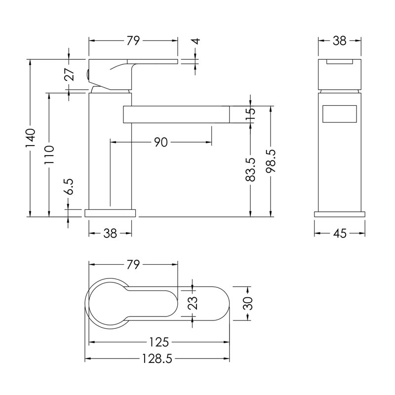 Arvan Mini Basin Mixer with Waste