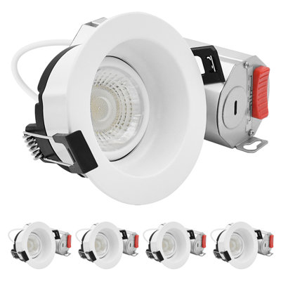 LUXRITE 3 In. Regressed Gimbal LED Light, 5CCT 2700K-5000K, 9W, 750LM, Ceiling Spotlight 360º + 30º Rotation, Dimmable, CRI90, IC Rated, ETL 4 Pack