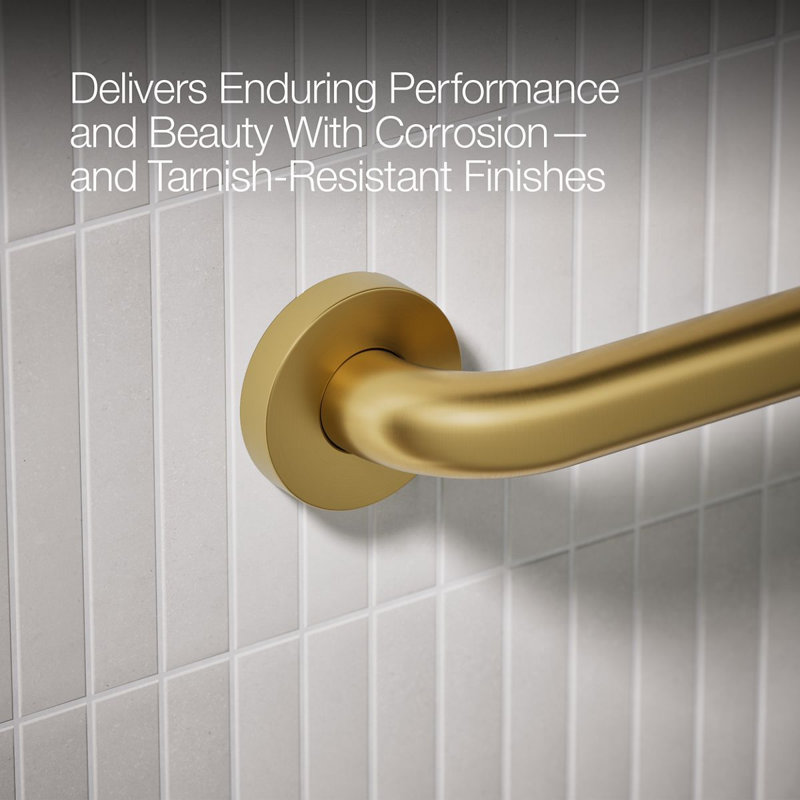 Contemporary Grab Bar, Vibrant Brushed Moderne Brass, 36"W
