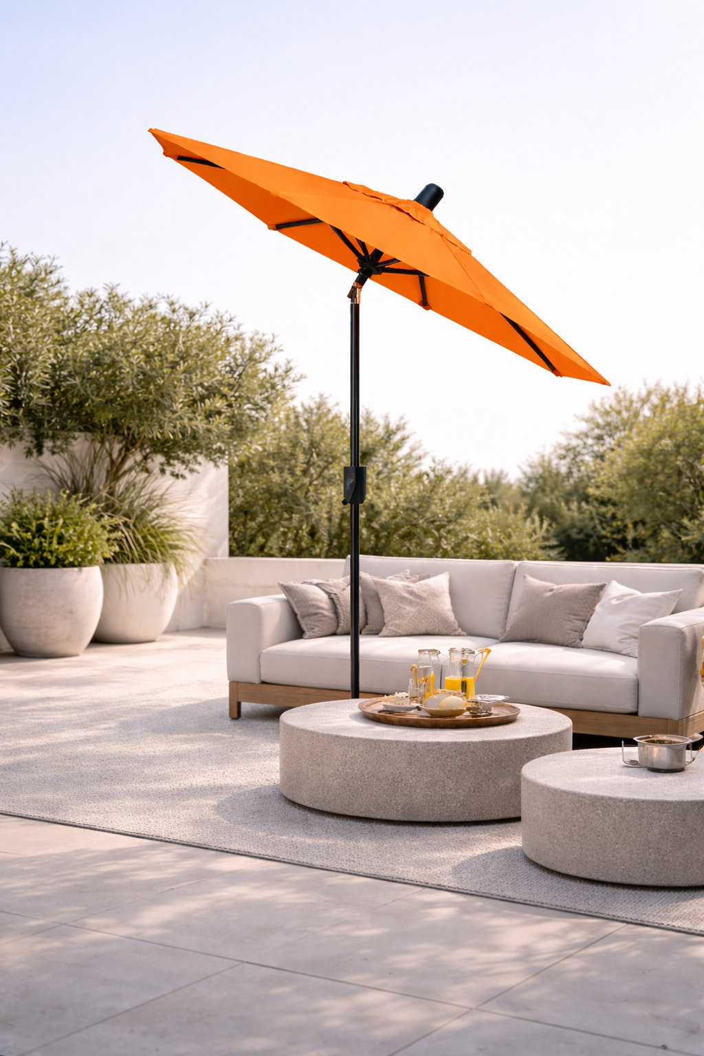 Natalie 6.2' Umbrella, Antique Bronze, Canvas Tuscan