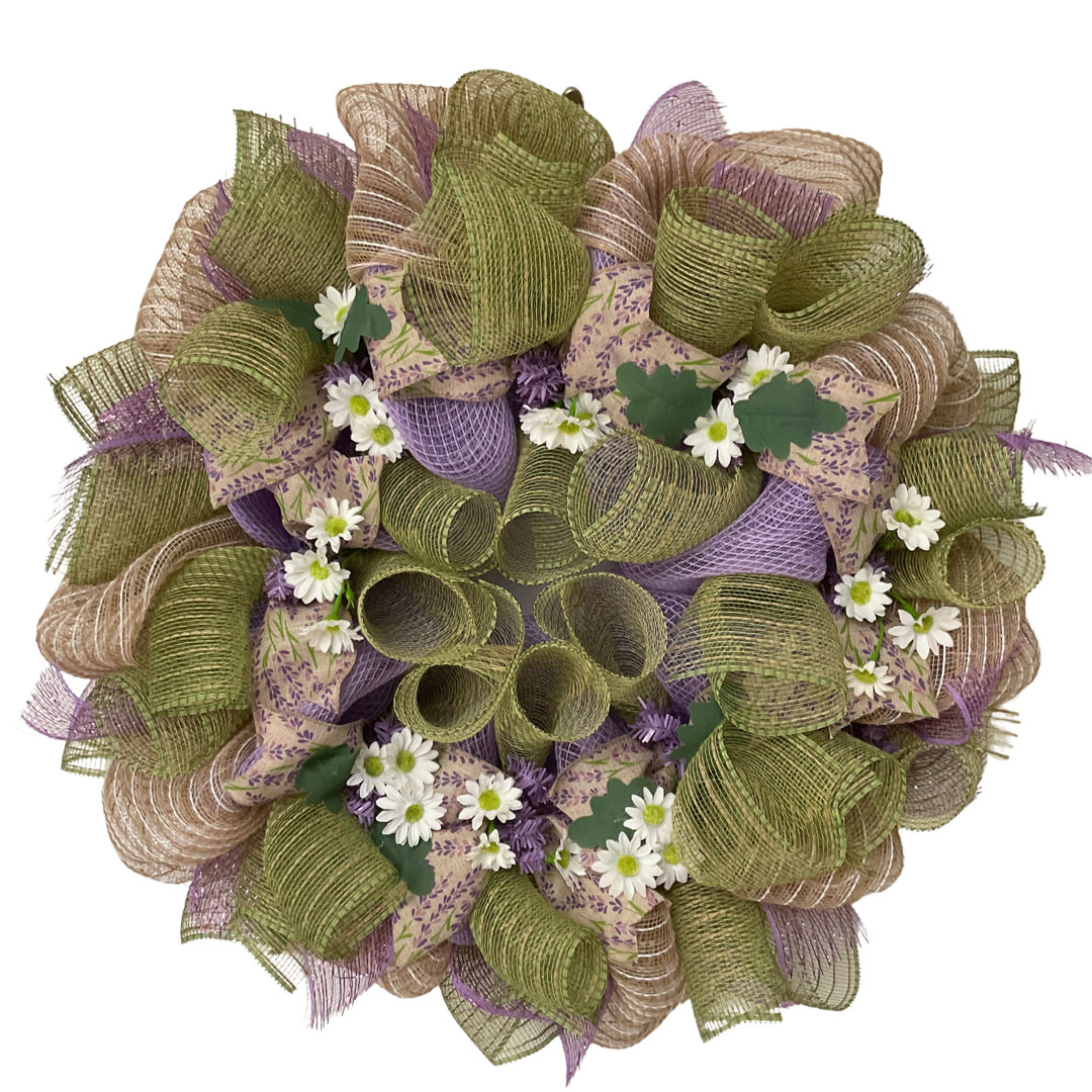 Spring Wreath Lavender and Mint Floral One Allium Way®