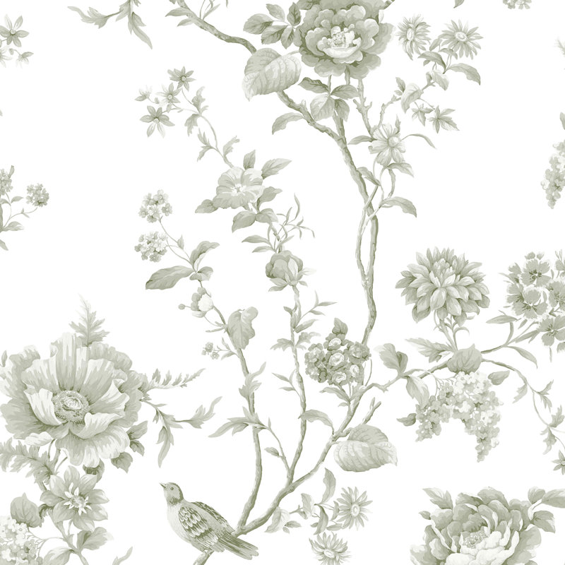  Floral Vine Russet Wallpaper, Green