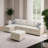 Sackcloth 5-Pieces Living Room Sofa Bed-371028249