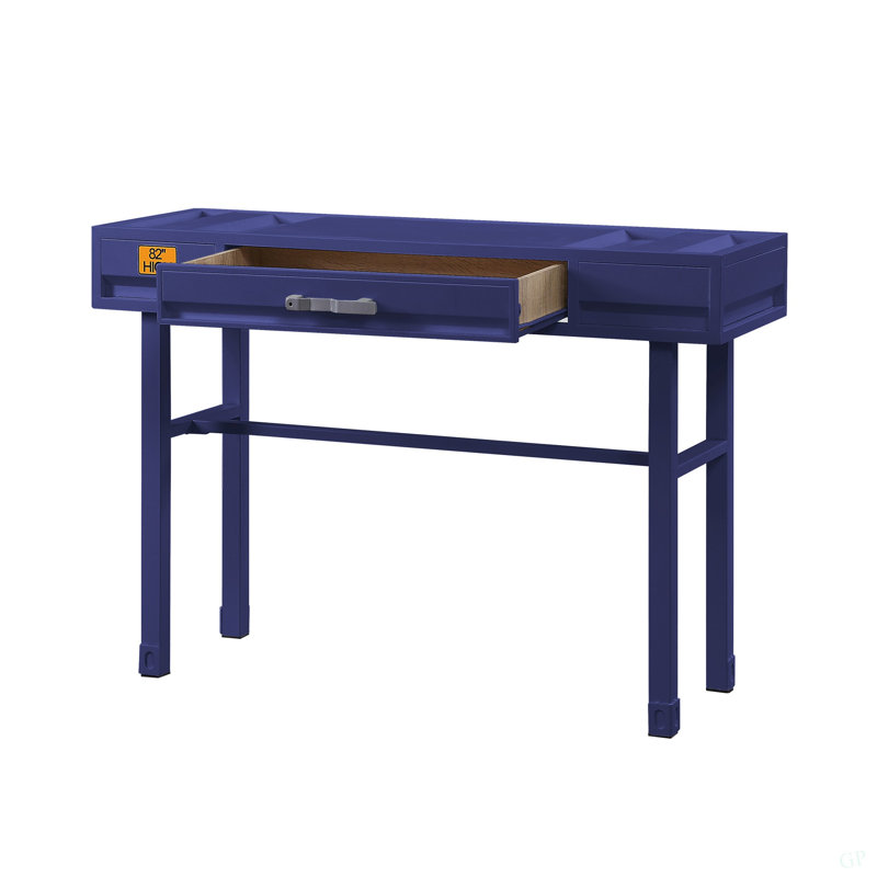 Bureau d'écriture bleu avec 1 tiroir, Bleu