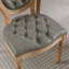 Chaise de salle à manger de style français antique avec boucle tirée à la main, similicuir, garniture cloutée et pieds en bois, ensemble de 2, vert pin blanc-512426010