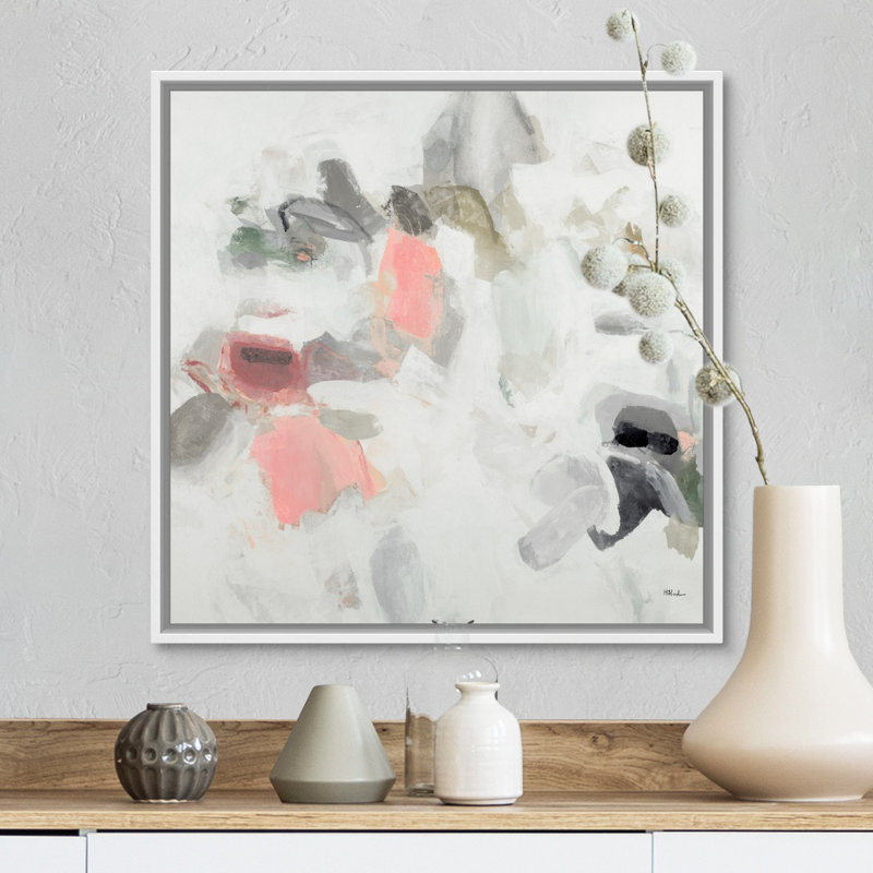 Reproduction d’art sur toile « Conundrums II » par Randy Hibberd, Cadre flottant blanc, H 18 po x l 18 po x 1,75 po