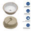 Lavabo de salle de bain rond en céramique blanc avec trop-plein 15,75 "x 15,75"