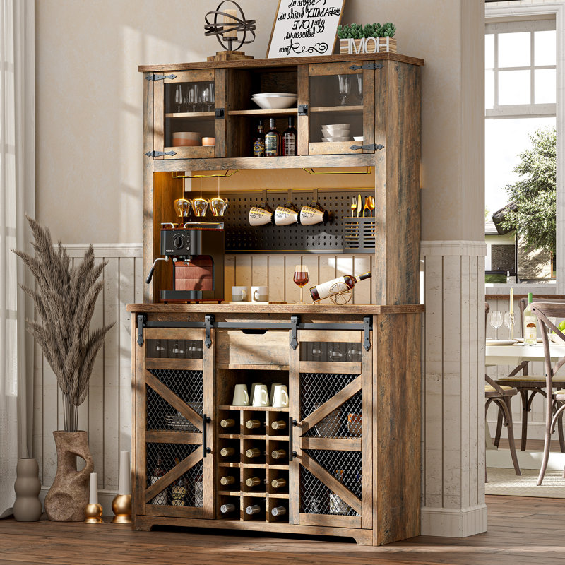 Armoire de bar 70 po Lavorn, Brun rustique