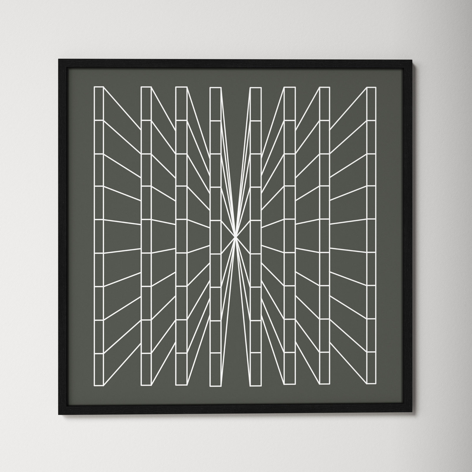 Olive Perspective by Sandi Hauanio, Black Wood Grain, 27.5" H x 27.5" W x 0.75" D
