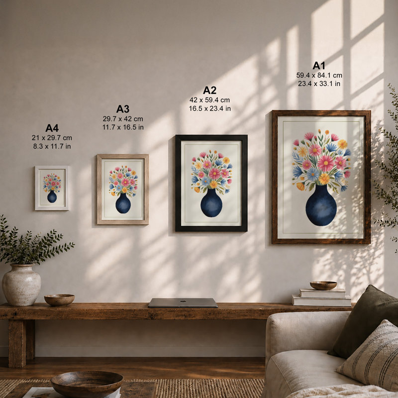 Abundant Floral Bouquet Botanical - Framed Print, A2 - 59.4 x 42.0 cm, Unframed