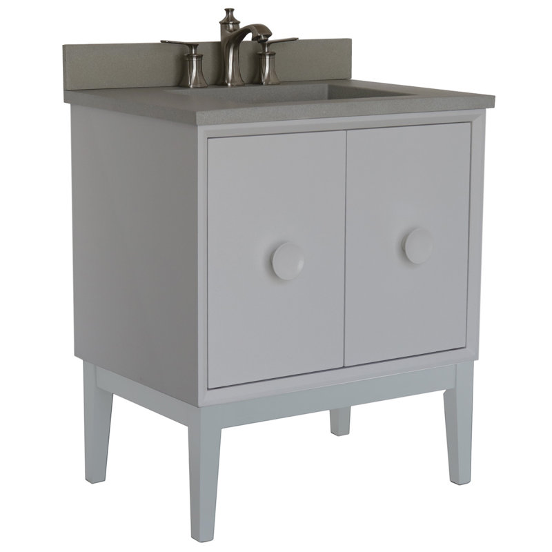 Ensemble de meuble-lavabo simple 31 po Crumley, Blanc, Gris
