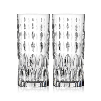 Highball Glass - Drinking Glasses - Set of 2 - Bar Glassware, 13 oz, Made in Europe