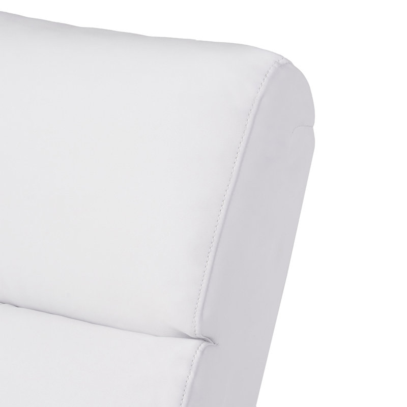 Fauteuil inclinable manuel 26 po Suai, Simili cuir blanc