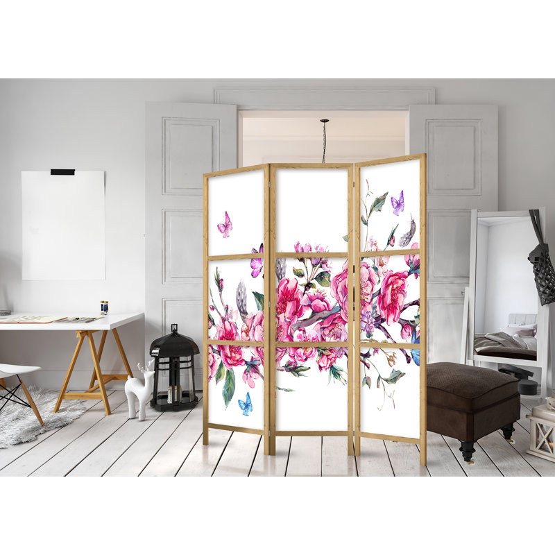 135cm W x 171cm H 3 - Panel Solid Wood Folding Room Divider