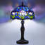 Lampe de table Tiffany abat-jour fleur de tulipe mauve 12 * 12 * 19 pouces pour bureau d'étude de chambre à coucher