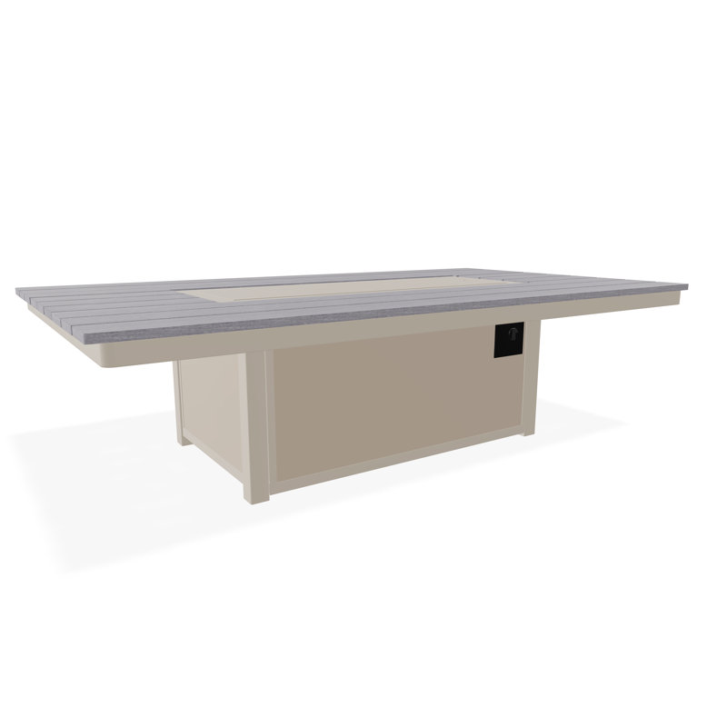 Table de feu 48 po x 84 po avec tablette au propane, Désert / cap gris