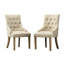 Chaises d'hôtesses à boutons en bois massif (2) - Style à oreilles avec garniture cloutée captivante 2 têtes capitonnées et élégantes-1871193722