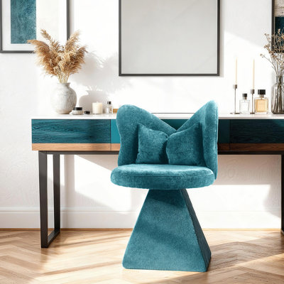 Vanity Chair with Butterfly Back,Swivel Accent Chair Dining Chairs,Makeup Stool for Bedroom Dressing Table,Suitable for Living Room,Dining Room,Study,Recreational Areas Blue