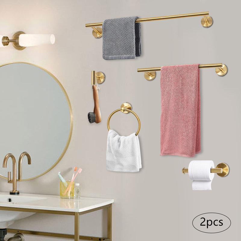 10 - Piece Bathroom Hardware Set, Stainless Steel/Gold