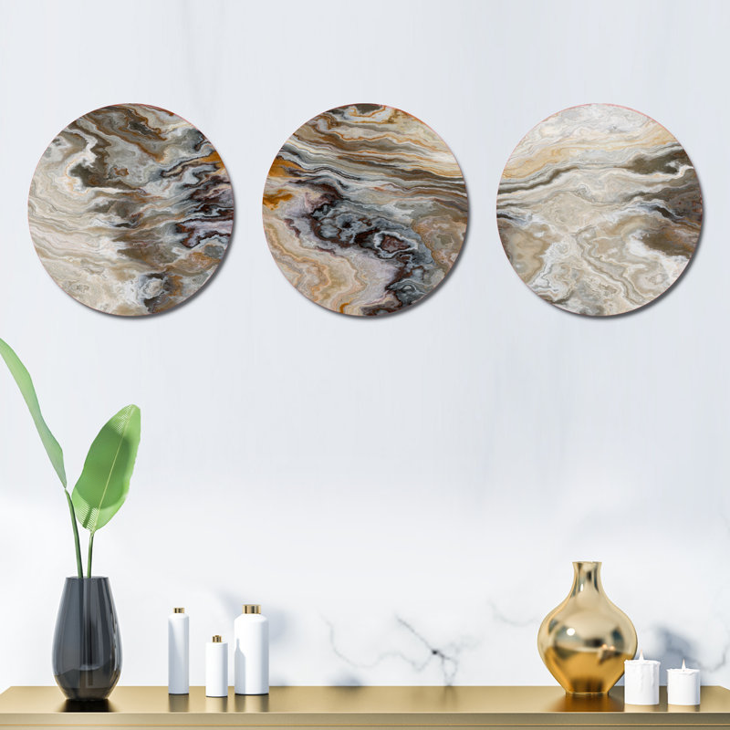 Ensemble de 3 décorations murales en onyx