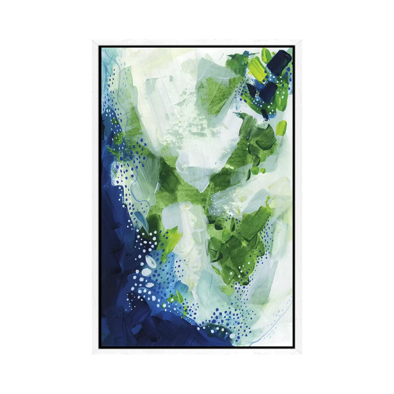 Interlude: Nature Abstract - Painting on Canvas, 66.04cm H x 45.72cm W x 3.81cm D, White Floater Framed