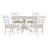 Retro Extendable Dining Table Sets, Solid Wood Antique White For Home