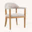 Chaise de salle à manger rembourrée à structure en bois avec accoudoirs et finition naturelle, ensemble de 2-908212765