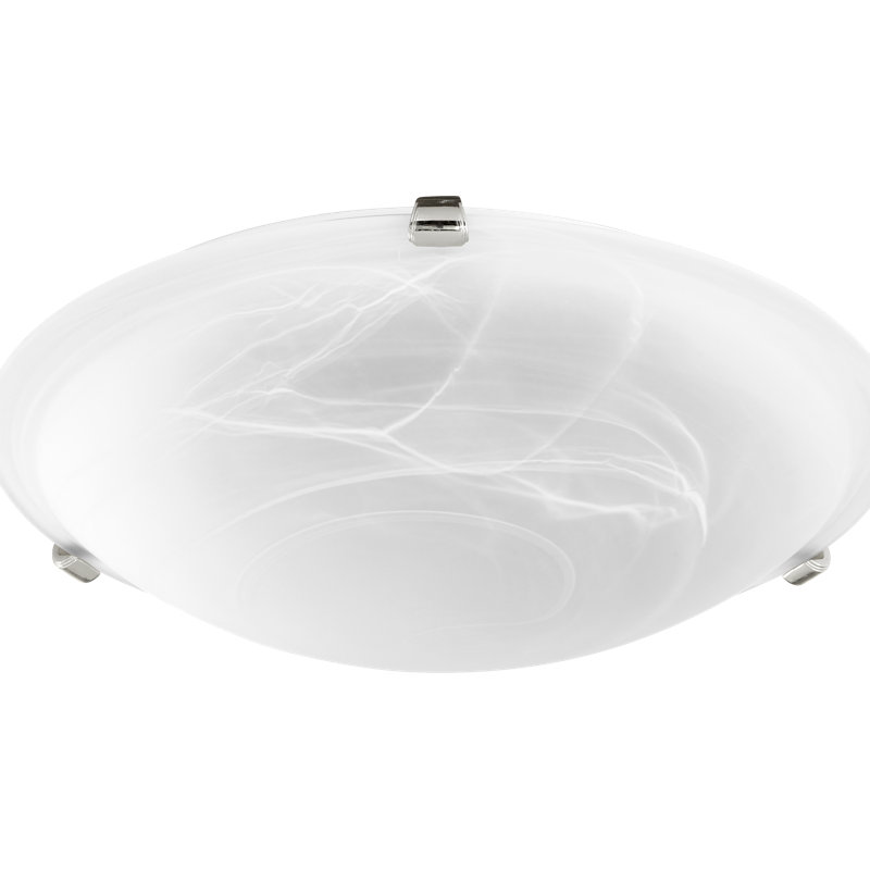 Plafonnier encastré 3 lumières 16 po Bryonie, Nickel poli