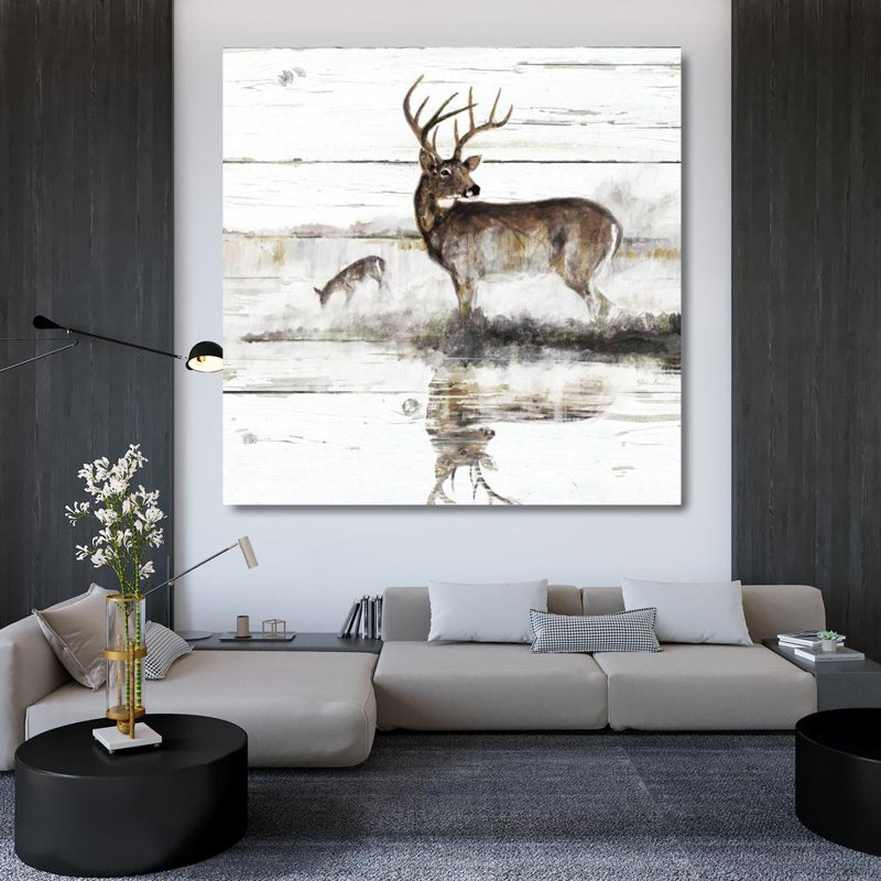 Foundry Select Manning, Ruane Gallery Wrapped Canvas Art Titled: Rustic Misty Deer