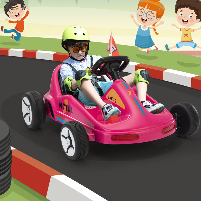 12V Pink Electric Go-Kart with Remote Control