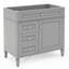 Armoire de rangement 36 po pour salle de bain de style moderne avec 2 tiroirs et un tiroir basculant. Cadre en bois massif. Solide. Gris. Tablette réglable H 33 po x l 18 po, espace fonctionnel. Poignée texturée. Facile à-732239046