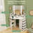 Corner Vanity Desk with 3-Color LED Lighted Mirror and Power Outlet-501552886