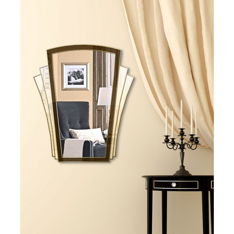 Keyla Flat Wall Mirror, Brown/Cream