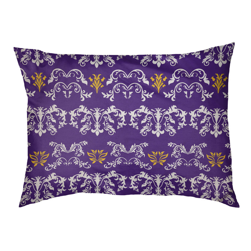 Coussin d'intérieur Jacksonville Football Baroque, Petit (l 28 po x P 18 po x H 4 po), Blanc / mauve / doré