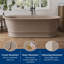 Baignoire autoportante de 170 cm (67 po) en surface solide avec bonde escamotable et trop-plein pour salle de bain-133877968