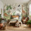 Papier peint Jungle, animaux de safari, aquarelle, illustration murale amovible-271970517-271970516