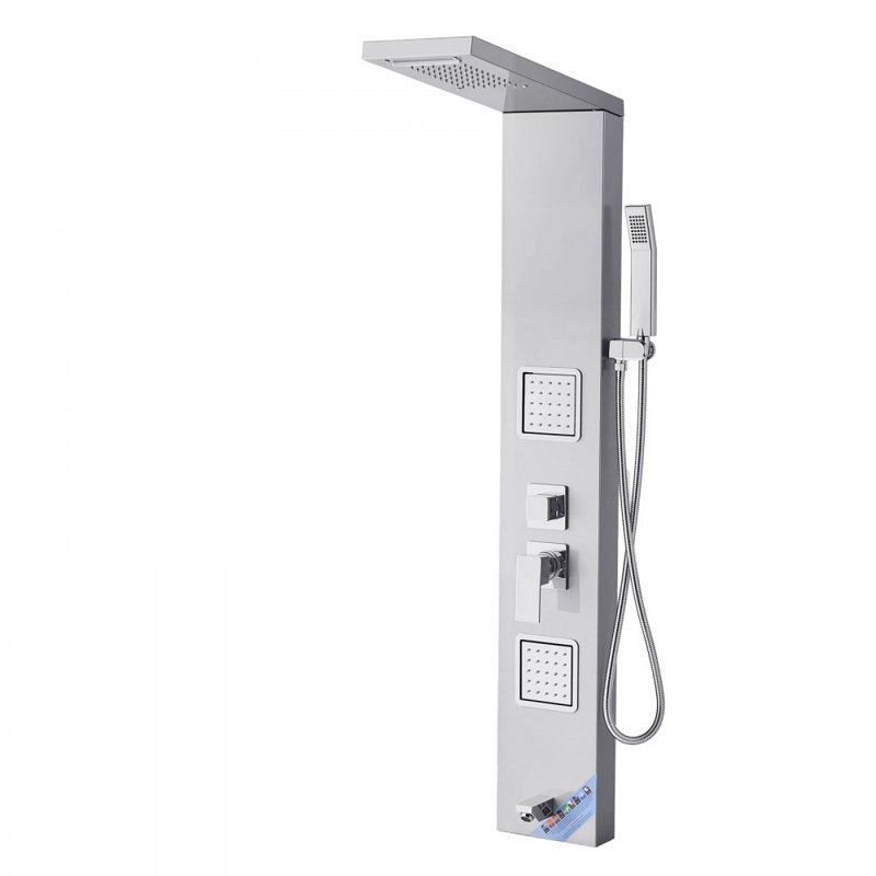 Système de tour de douche avec colonne de douche en acier inoxydable et jet de massage