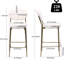 Chaise de bar moderne, cuir d'unité centrale blanc crème, structure en métal, confortable, de 2 paires de comptoirs pour la maison de 29 po, faux et repose-pieds, support