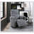 Gray Corduroy Fabric Swivel Glider Recliner With Solid Wood Frame And Plush Cushioning For Living Room Comfort-1211475347