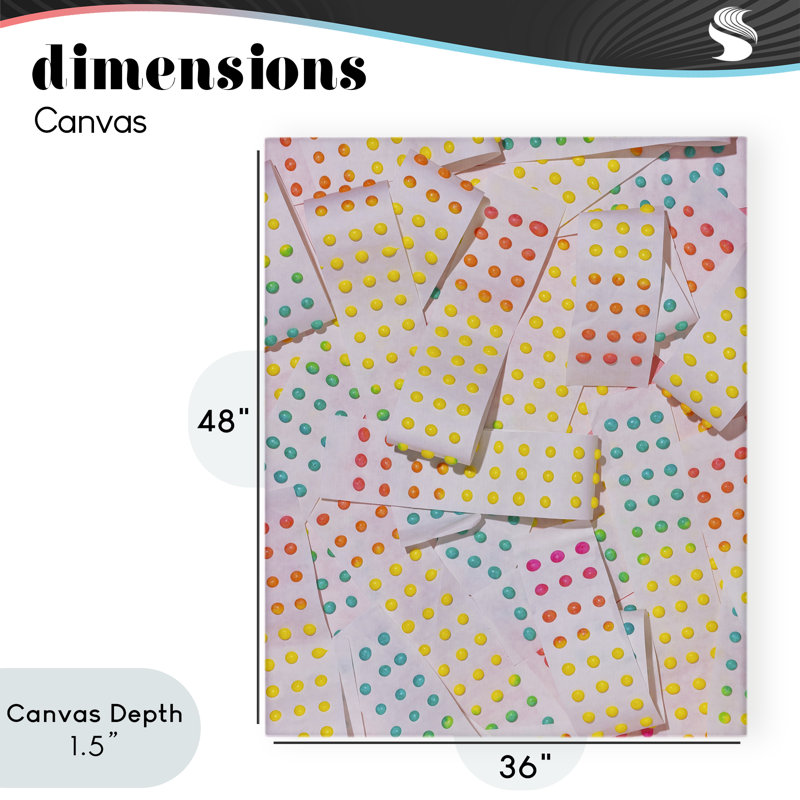 Toile rétro de couleur bonbon à pois, design par Lish Creative, 48 x 36