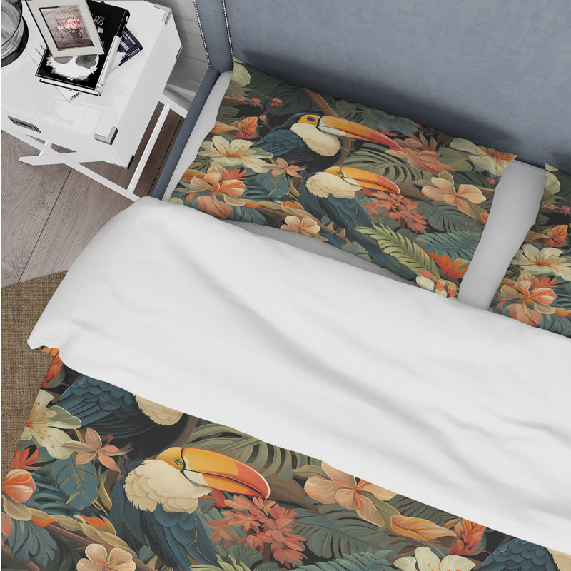 Literie Toucan, Housse de couette simple + 1 taie décorative stan