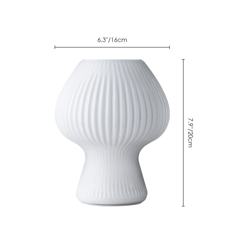 Glint 1-Light Ribbed Glass Table Lamp for Table