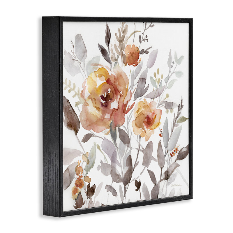 «Energetic Florals», art de la giclée encadrée par Carol Robinson, Giclée encadrée noir minuit, H 12 po x l 12 po
