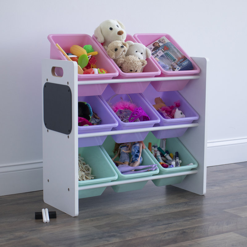 Organisateur de jouets pour enfants Nael, Blanc / rose / mauve