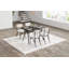 Ensemble de table de salle à manger 5 pièces pour 4 personnes, table de cuisine moderne avec 4 chaises bouclées, table de salle à manger rectangulaire avec tablette de rangement et plateau en marbre, mobilier de salle à manger beige pour petits espaces