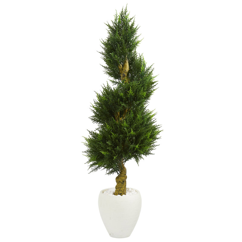 60'' Faux Cypress Tree in Ceramic Planter