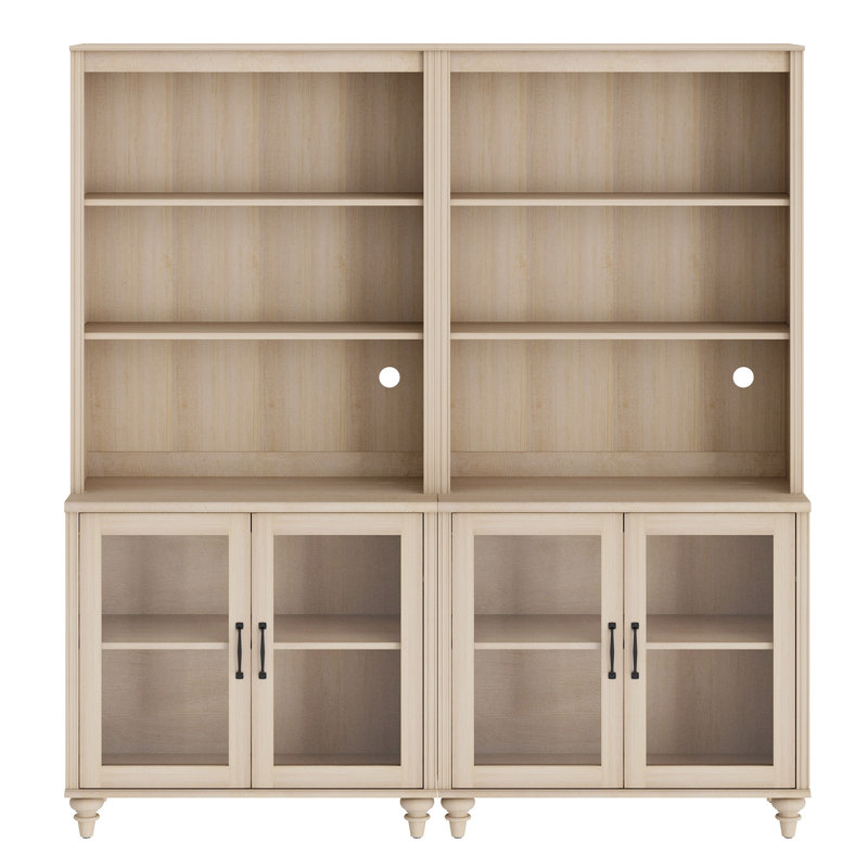 Ensemble de 2 bibliothèques à 5 niveaux avec bibliothèque Corretta, Beige clair