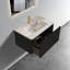 Meuble-lavabo flottant rayé en chêne noir brossé de 30 po avec lavabo en céramique blanche Etna30w-308 Etna