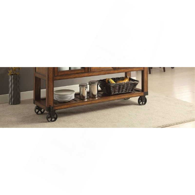 Distressed Chestnut Finish Kitchen Cart