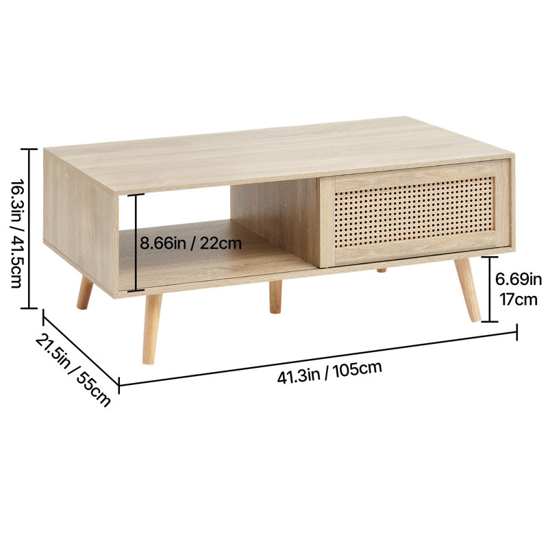 Four Leg Coffee Table with Storage